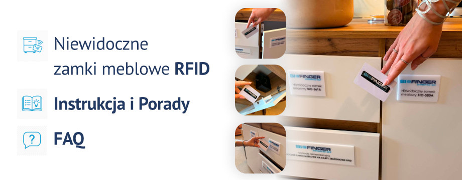 Sekcja FAQ z najczęstszymi pytaniami dotyczącymi elektronicznych zamków meblowych RFID